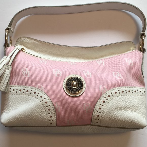 DOONEY AND BOURKE SIGNATURE PINK & LEATHER PURSE - Picture 2 of 9